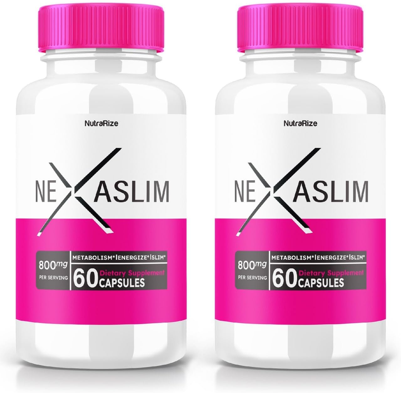 2 Pack NutraRize Nexaslim Capsules - Metabolism Booster for Advanced Slimming Formula - Target Belly Fat with Natural Ingredients - Nexa Slim Review (120 Capsules)