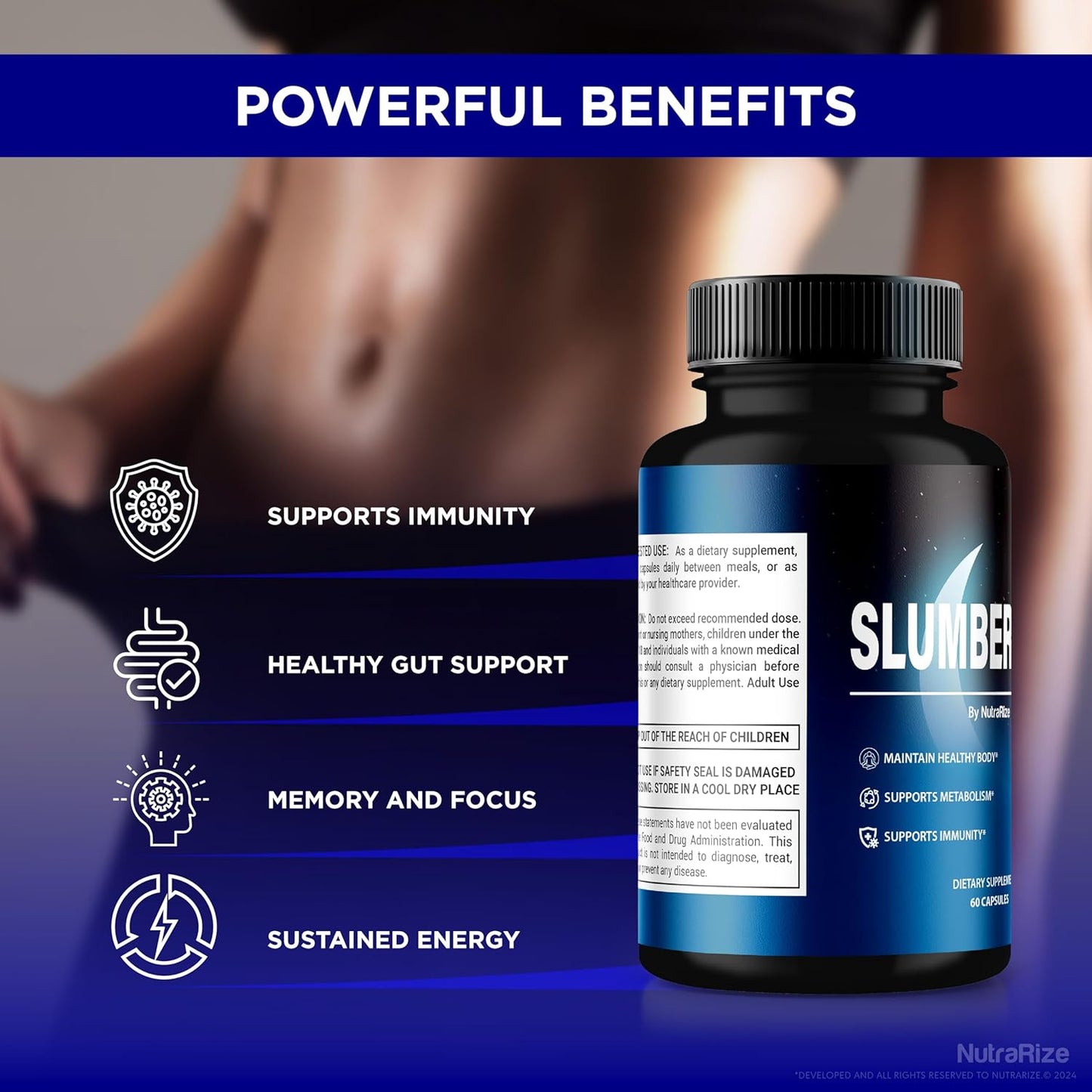 2 Pack NutraRize Slumber Slim Slimming Formula Pills - Official SlumberSlim Complex Formula for Fitness & Wellness - Premium All Natural Keto Capsules with Great Reviews (120 Capsules)