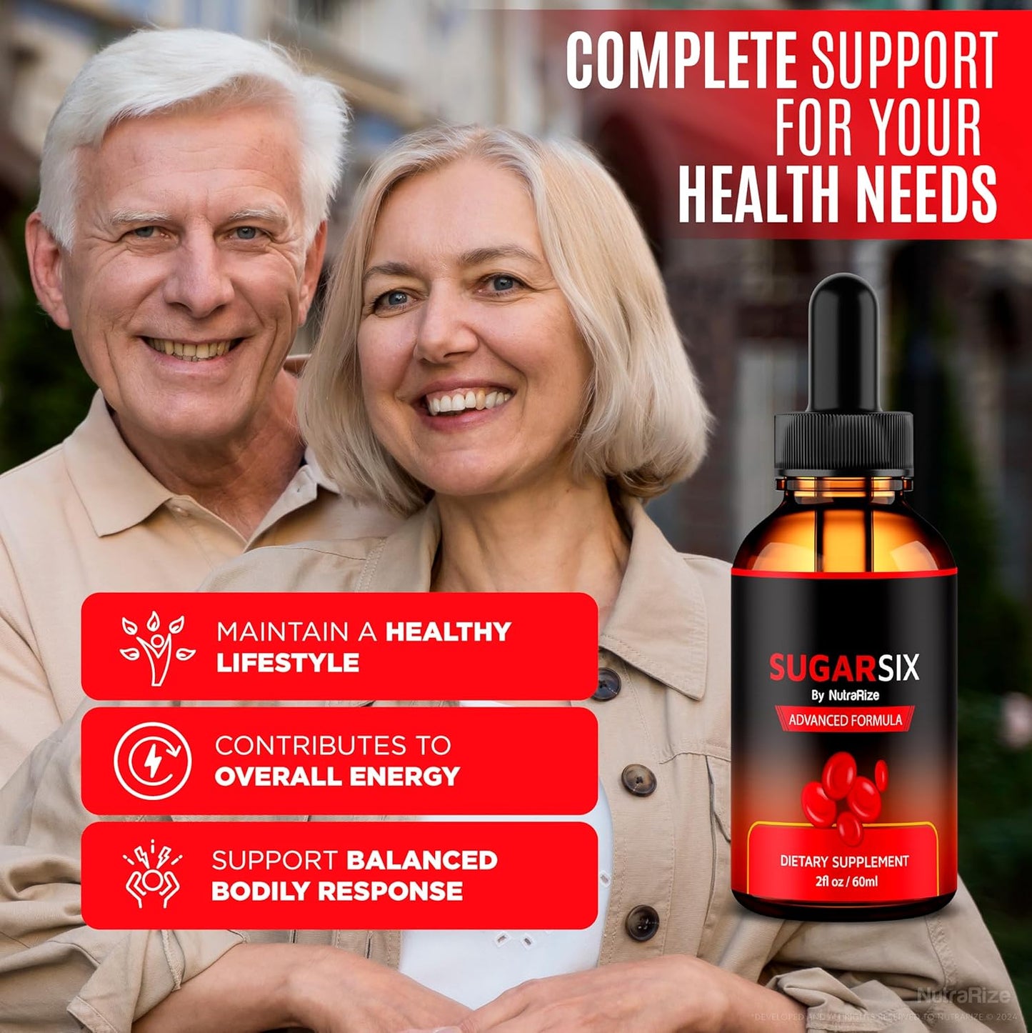 2 Pack NutraRize SugarSix Drops - Official Sugar Six Liquid Formula for Stable & Healthy Levels - Premium Dropper for Good Circulation - 60 Servings