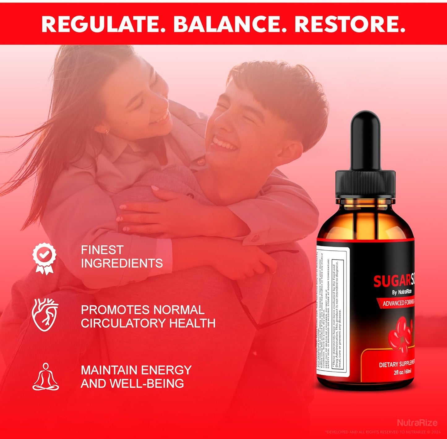 2 Pack NutraRize SugarSix Drops - Official Sugar Six Liquid Formula for Stable & Healthy Levels - Premium Dropper for Good Circulation - 60 Servings