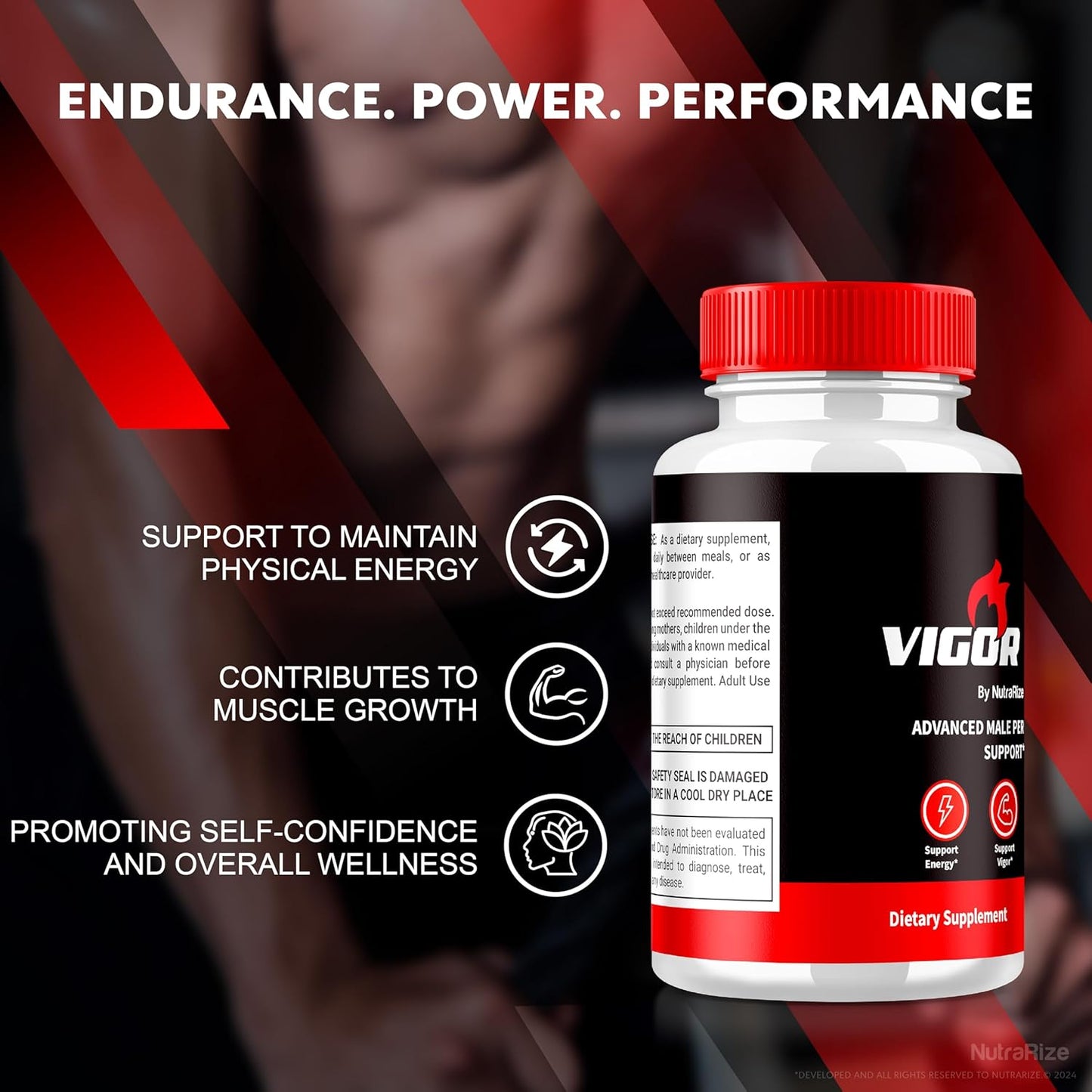 2 Pack NutraRize Vigor Fix Male Supplement - Daily Nutrition Capsules for Confidence, Energy, and Overall Health - 120 Capsules