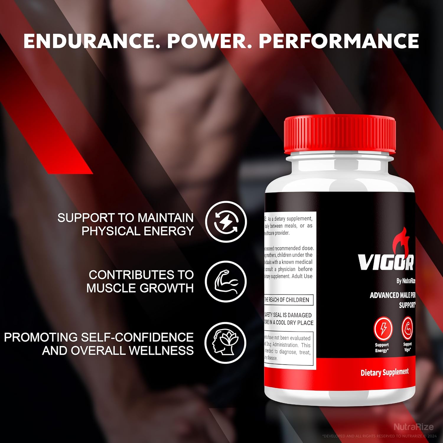 2 Pack NutraRize Vigor Fix Male Supplement - Daily Nutrition Capsules for Confidence, Energy, and Overall Health - 120 Capsules