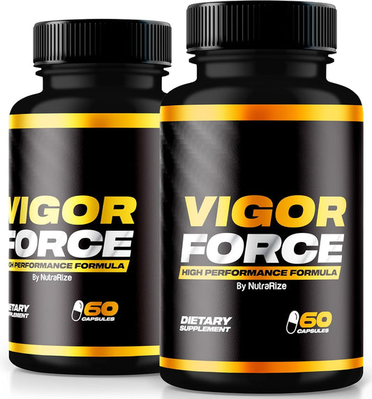 2 Pack NutraRize Vigor Force for Men Capsules - High Performance Male Dietary Supplement for Overall Health and Wellness - 120 Capsules