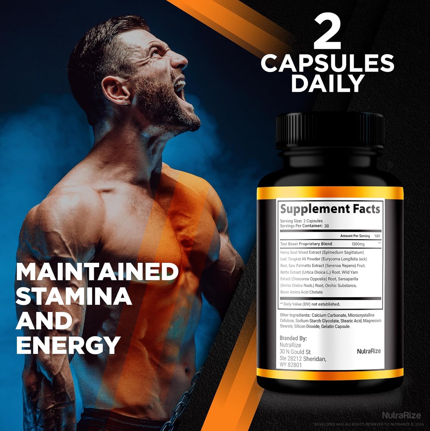 2 Pack NutraRize Vigor Force for Men Capsules - High Performance Male Dietary Supplement for Overall Health and Wellness - 120 Capsules