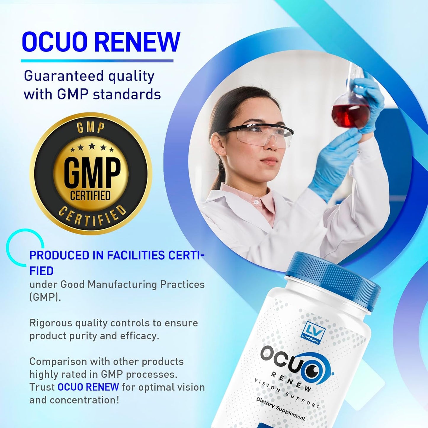 2 Pack of LIVORKA OcuRenew Capsules for Eye Vision and Focus - All Natural Advanced Formula, 120 Capsules for 2 Months - Reviews Included