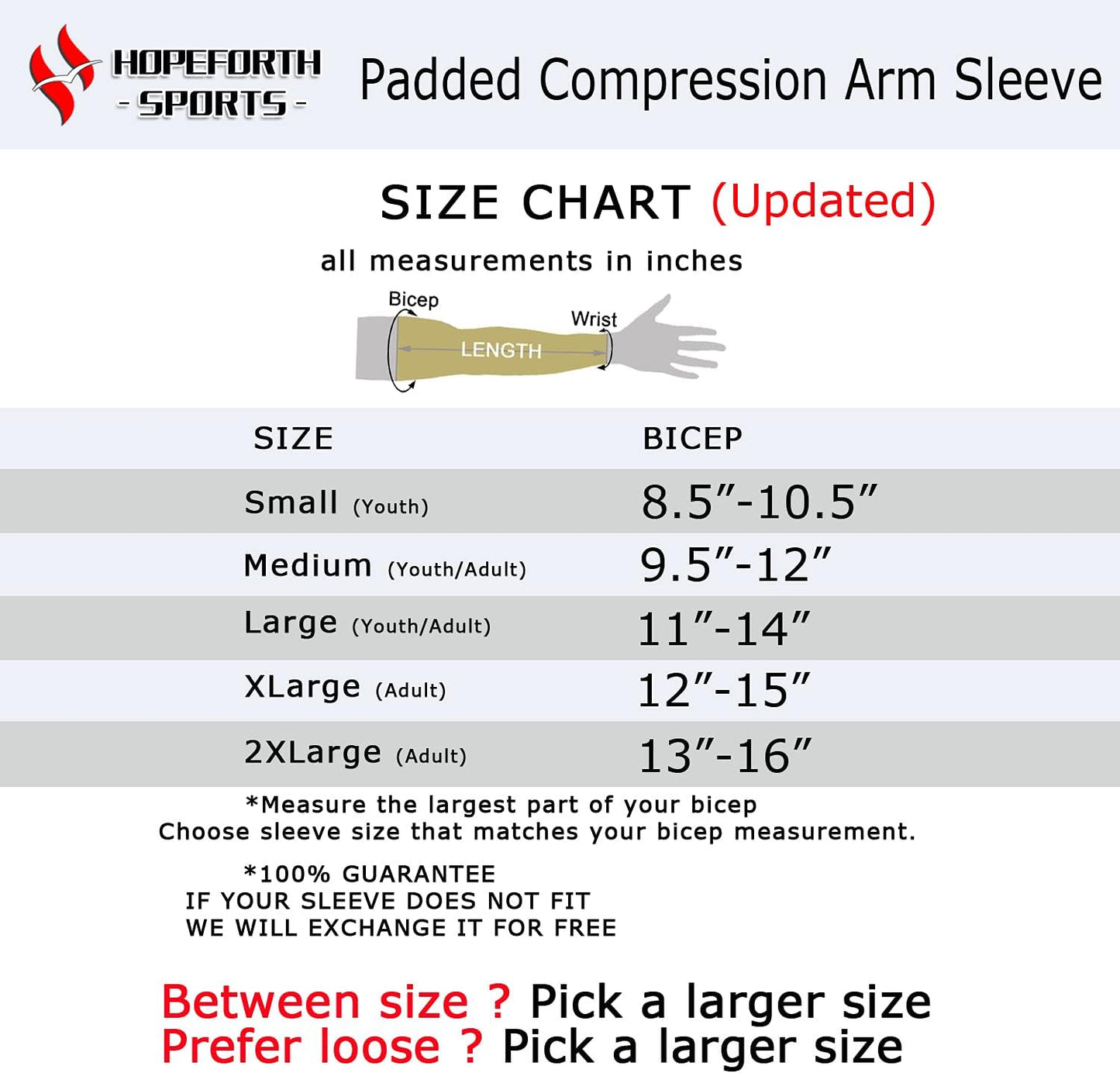 2 Pack Padded Elbow Sleeves for Compression Arm Support by HOPEFORTH