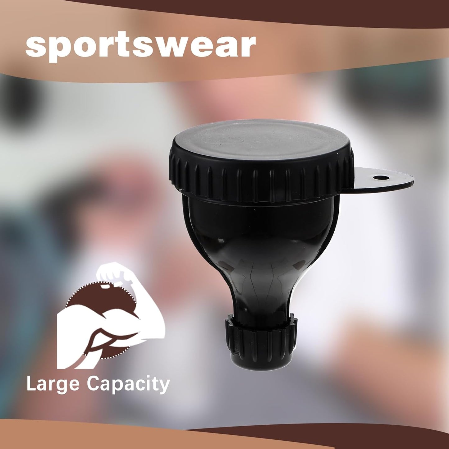 2 Pack Portable Protein Powder Funnel Travel Container Set with Keychain - Black Color, Ideal for Mixing Powder in Water Bottles on the Go