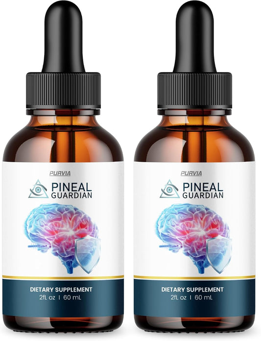 2 Pack Purvia Pineal Guardian Liquid Drops for Memory & Brain Wellness - Advanced Strength Formula - Made in USA