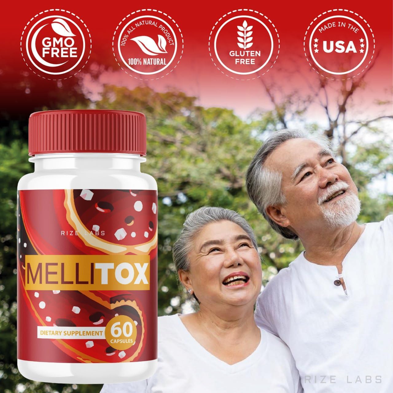 (2 Pack) Rize Labs MelliTox Capsules - Maximum Strength Formula for Healthy Cell Detox - 120 Capsules