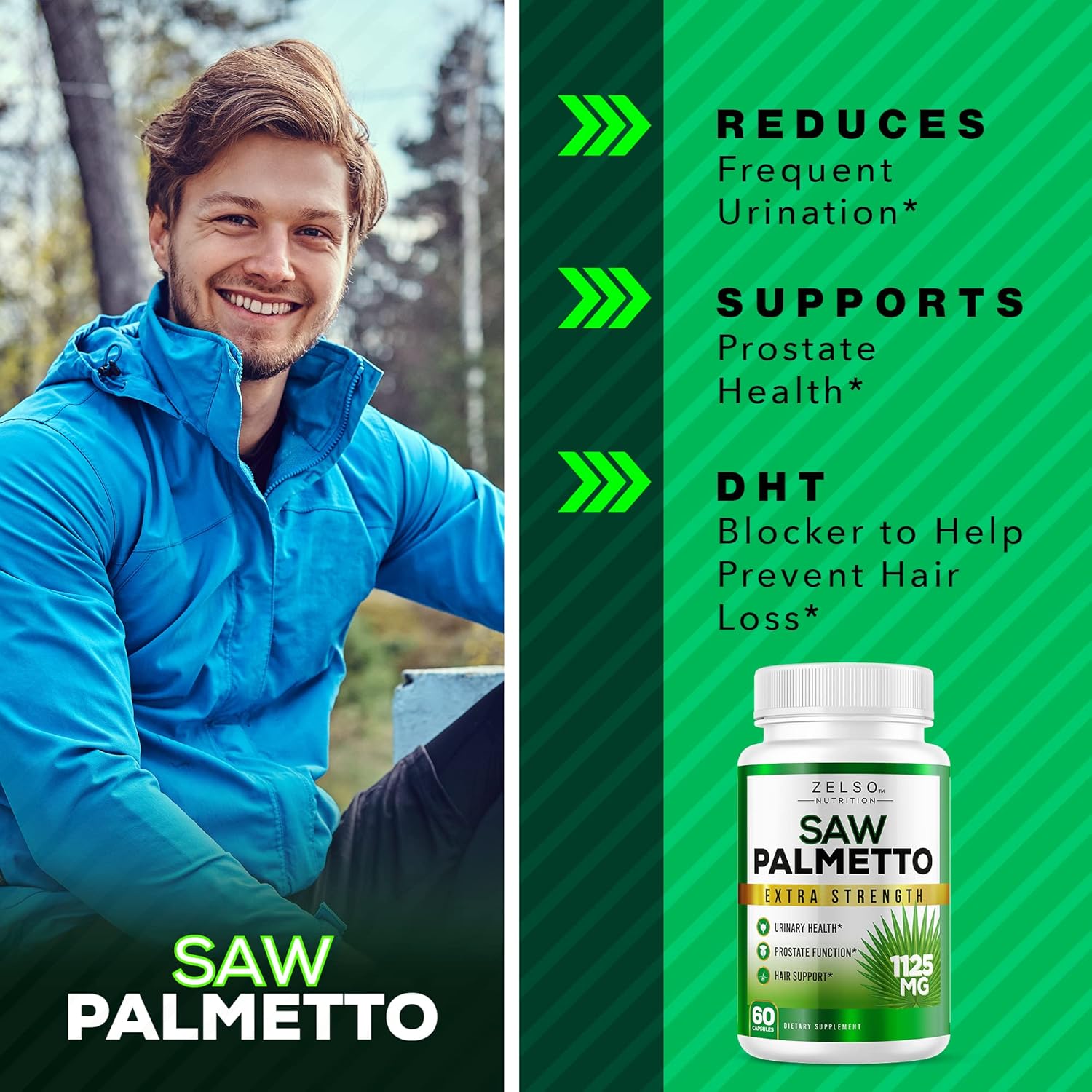 2 Pack Saw Palmetto Prostate Supplement for Men - DHT & Beta Blocker, Urinary Health & Prostate Support - 2 Months Supply