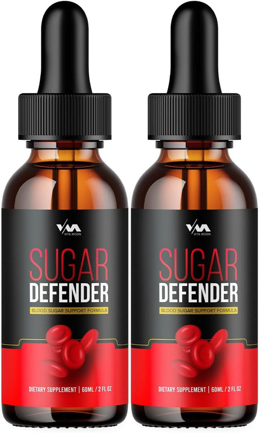 2 Pack Vitamoon SugarDefender Drops for Healthy Sugar Defense - Advanced Formula, 24 Hour Liquid Support with Energy Boost - 2 Month Supply