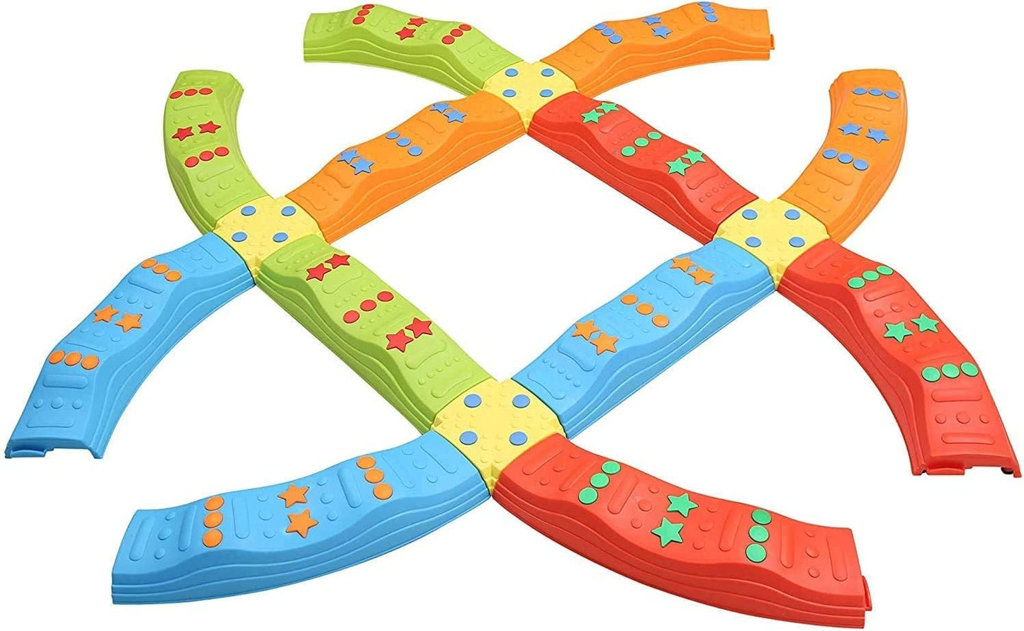 20 Piece Kids Stepping Stones Set for Indoor and Outdoor Balance Activities - Promotes Coordination, Strength, and Balance with Child Safe Rubber Bottoms