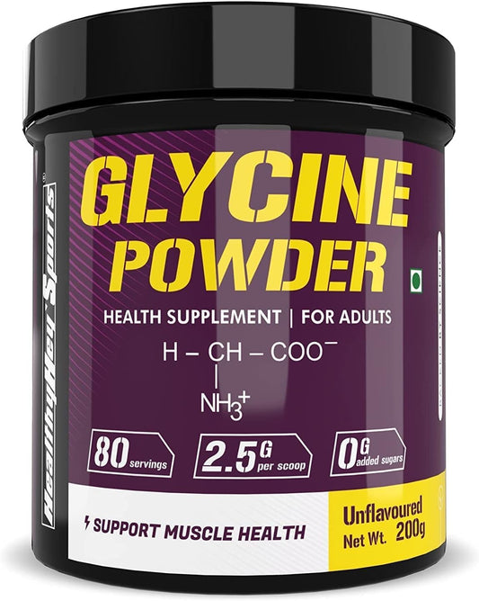 200g Sports Glycine Powder - Amino Acid Supplement for Muscle Health - 80 Servings