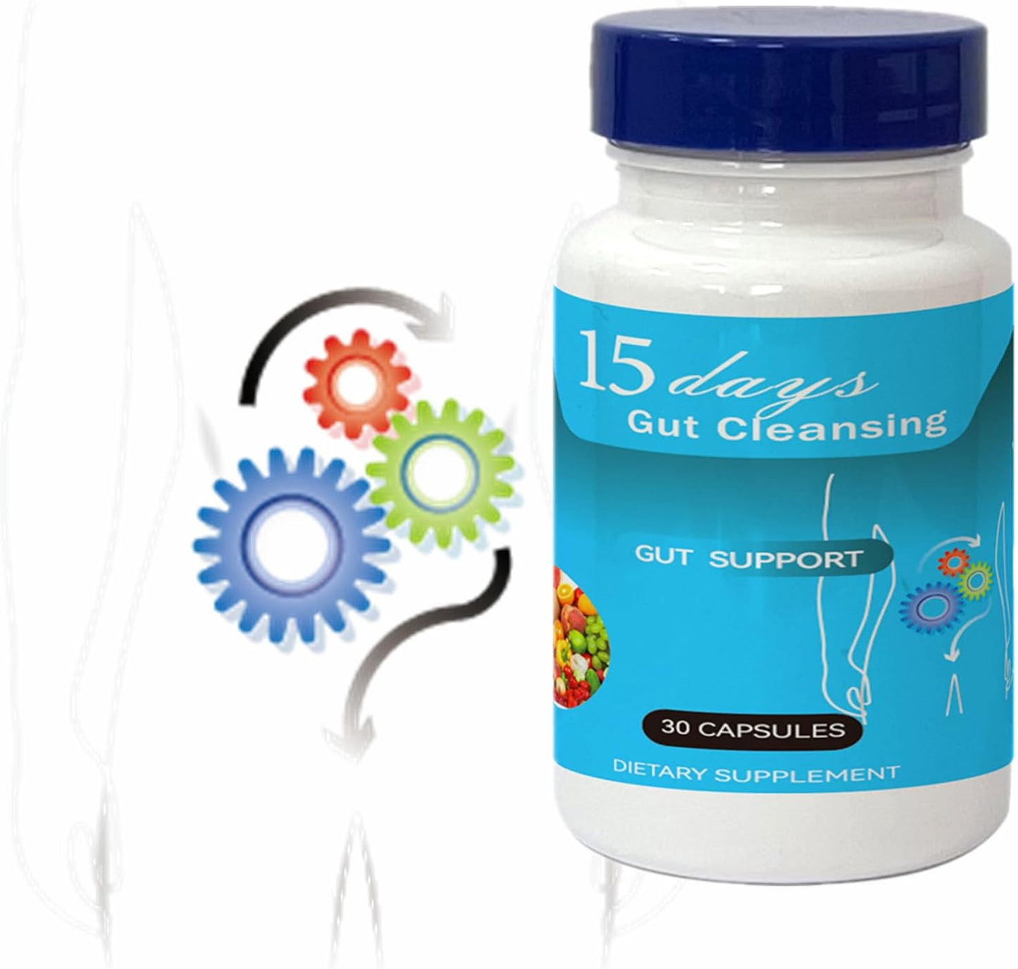2024 Advanced Gut Cleanse for Colon Support - Dissolving Capsules for 15-Day Bowel Cleanse and Waste Loss to Feel Lighter