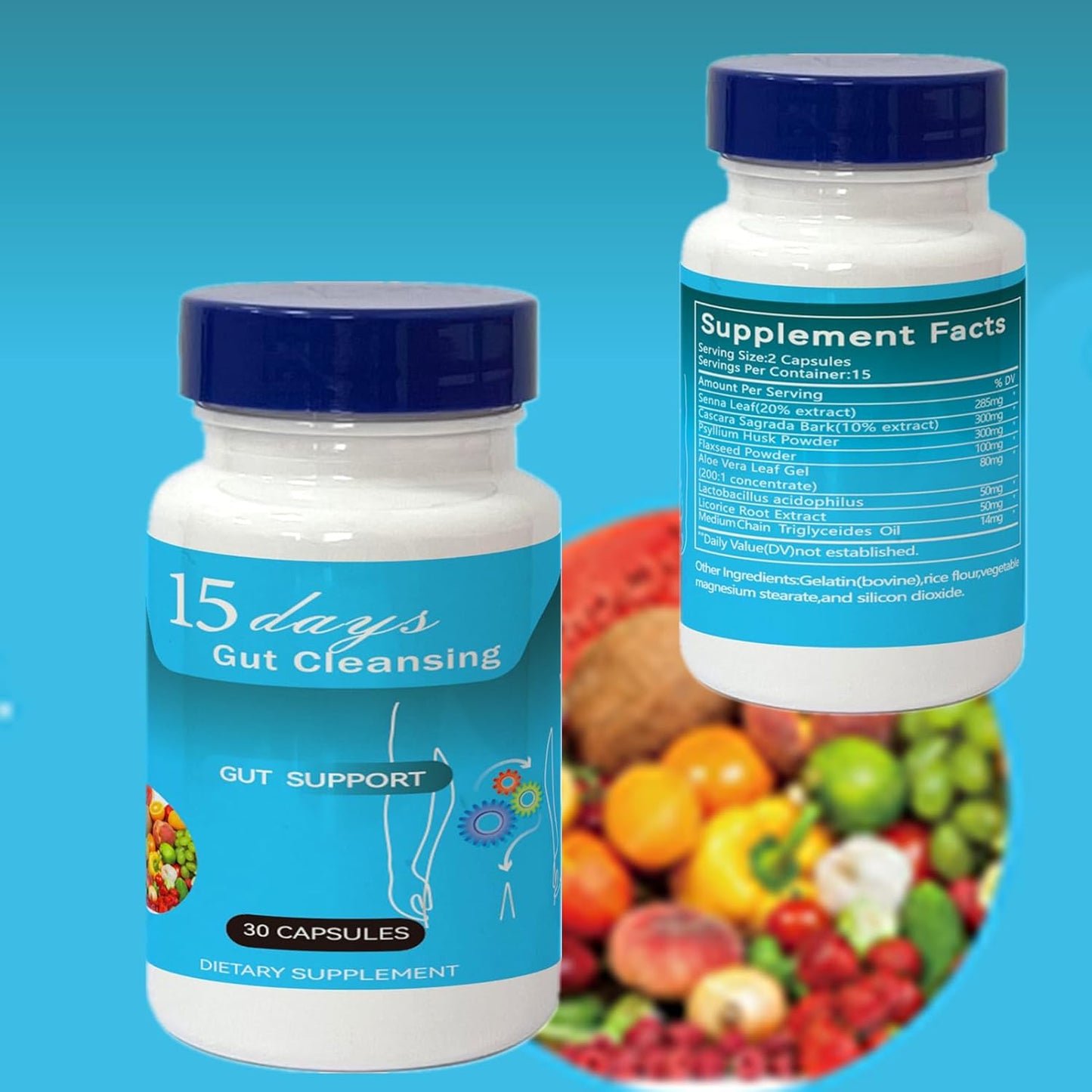 2024 Advanced Gut Cleanse for Colon Support - Dissolving Capsules for 15-Day Bowel Cleanse and Waste Loss to Feel Lighter
