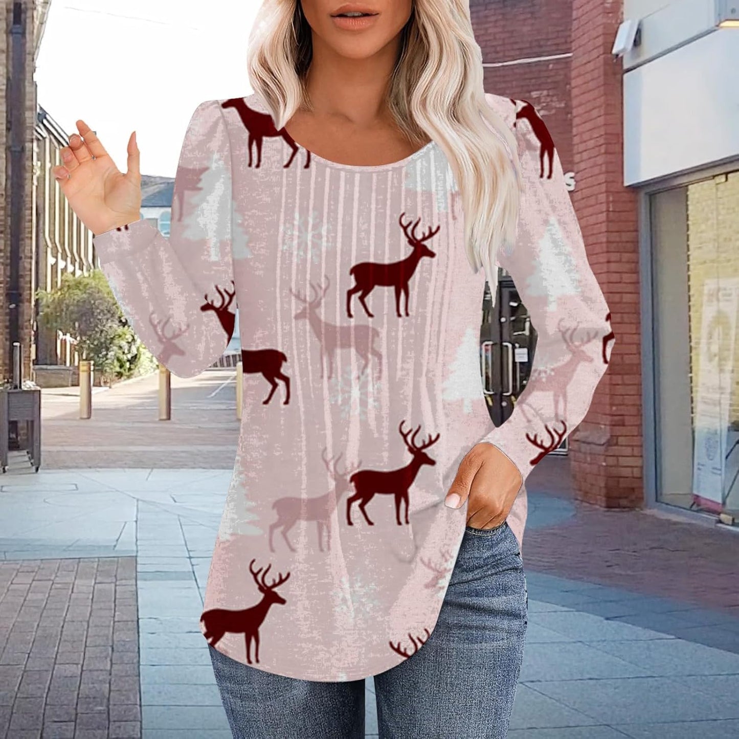2024 Fall Fashion Trend: Lightweight Long Sleeve Women's Crewneck Knit Blouse