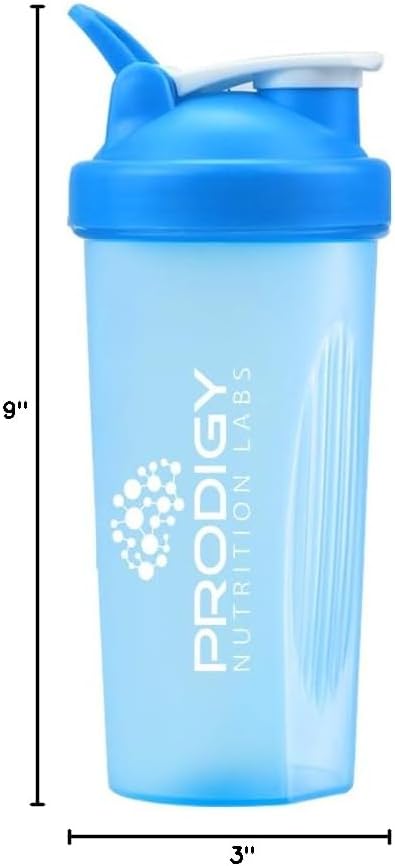 20oz Prodigy Nutrition Labs Protein Shaker Bottle - Ideal for Workout Supplements, Protein Powder, and BCAA'S - BPA-Free - Perfect for Fitness Enthusiasts