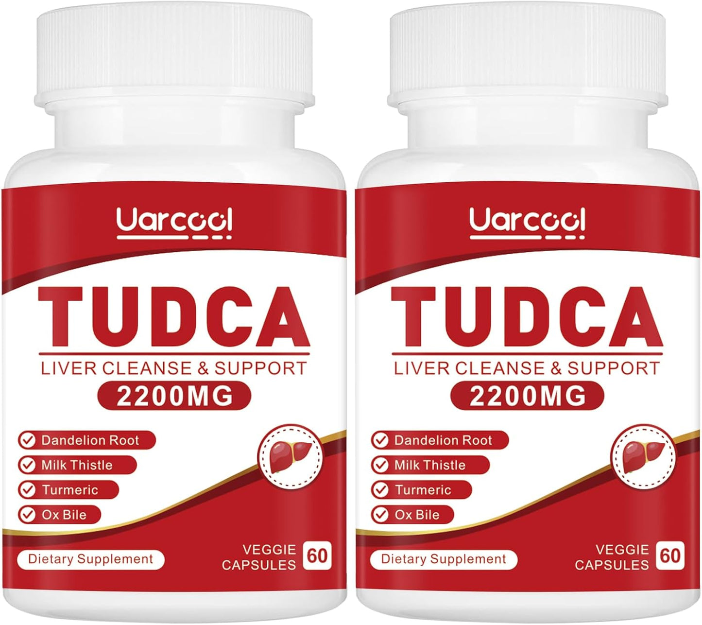 2200MG TUDCA Supplement for Liver Support, Detox & Digestive Health - 120 Softgels, Non-GMO & Gluten Free, with OX Bile & Digestive Enzymes