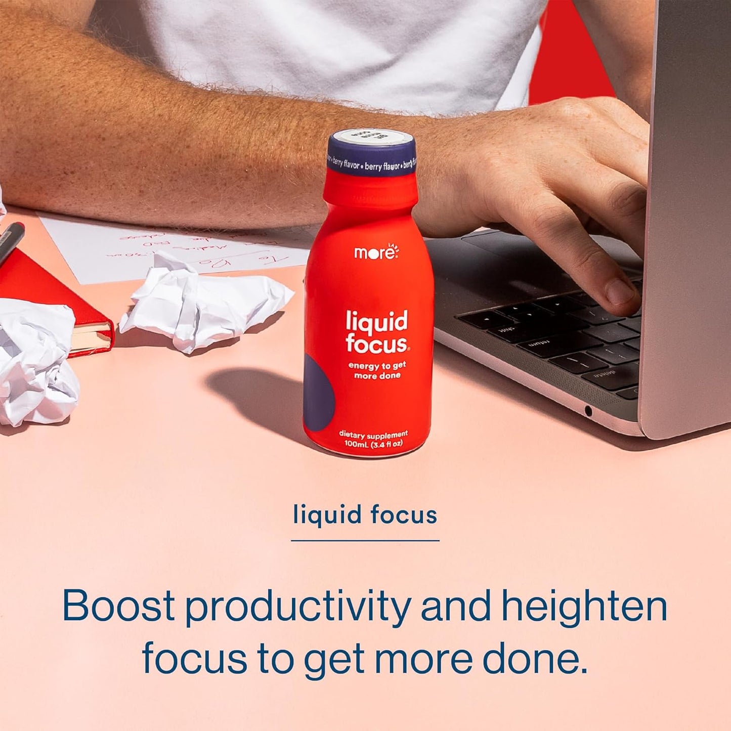 24 Pack Liquid Focus Nootropic Smart Drink with Antioxidants & Adaptogenic Herbs for Energy & Concentration - 150mg Caffeine
