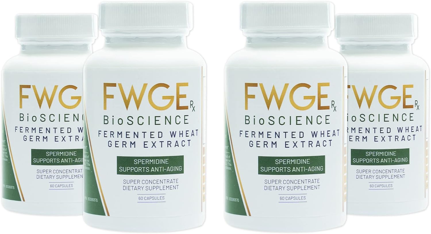 240 Capsules of FWGE Rx BioSCIENCE Spermidine for Longevity and Cellular Health - Fermented Wheat Germ Extract, Autophagy Inducer, Non-GMO, Gluten-Free, Sugar-Free, Vegan, Antioxidant