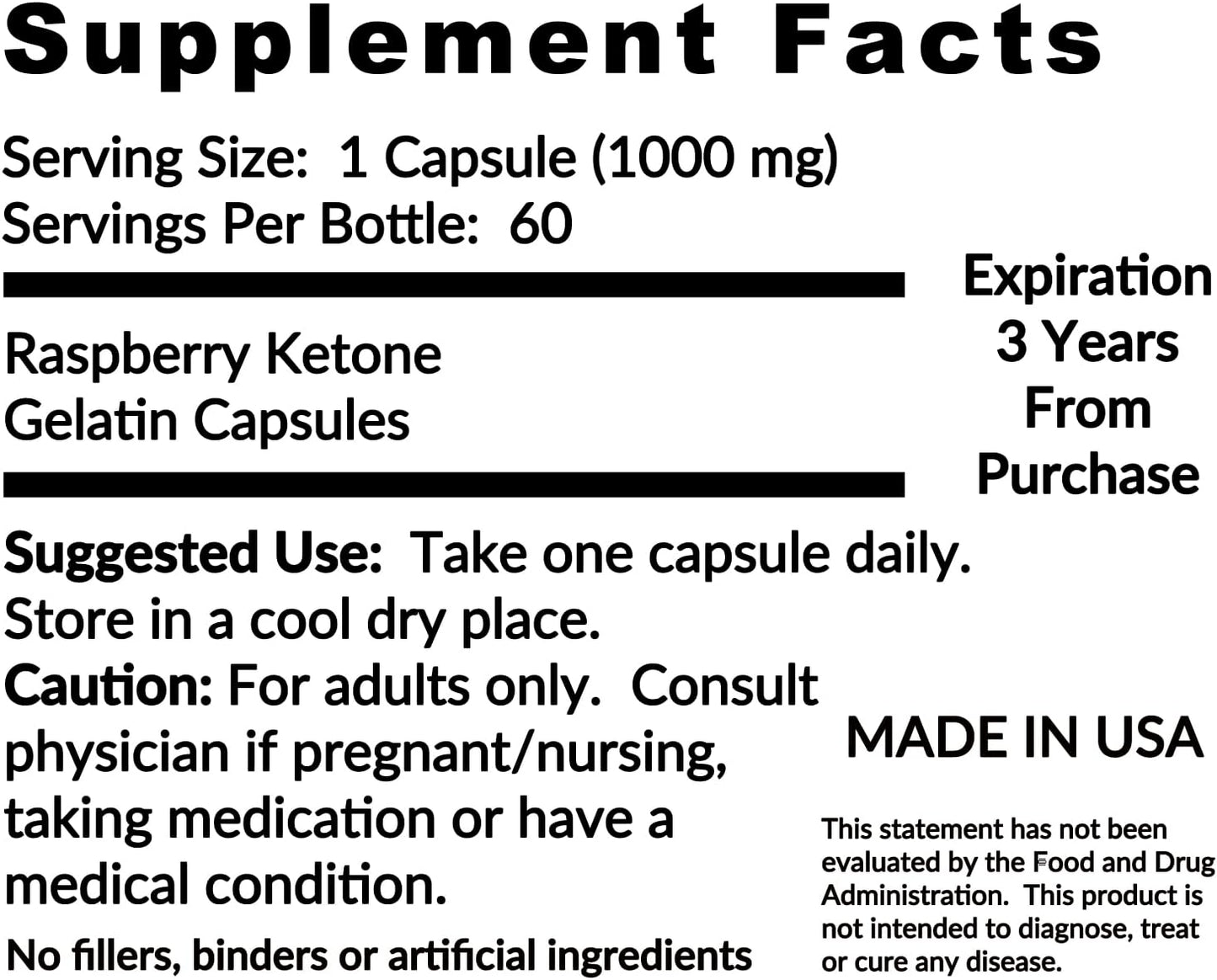 240 Capsules of Heaven's Gate Raspberry Ketone - 1000mg All-Natural Supplement, Non-GMO, 8 Month Supply for Active Lifestyle