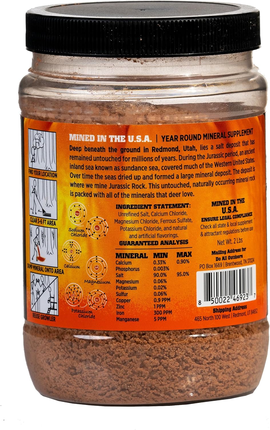 2.5 lb Growler of Jurassic Rock Crushed Mineral Rock/Salt Lick with Pumpkin Spice Flavor for Deer and Wildlife