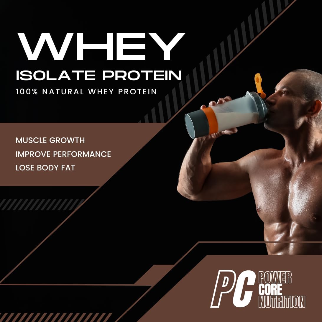 25g Chocolate Whey Isolate Protein Powder - Low Carb, Low Fat, Non-GMO - Muscle Recovery & Lean Gains Supplement - Easy Mixing Formula - 2 lb