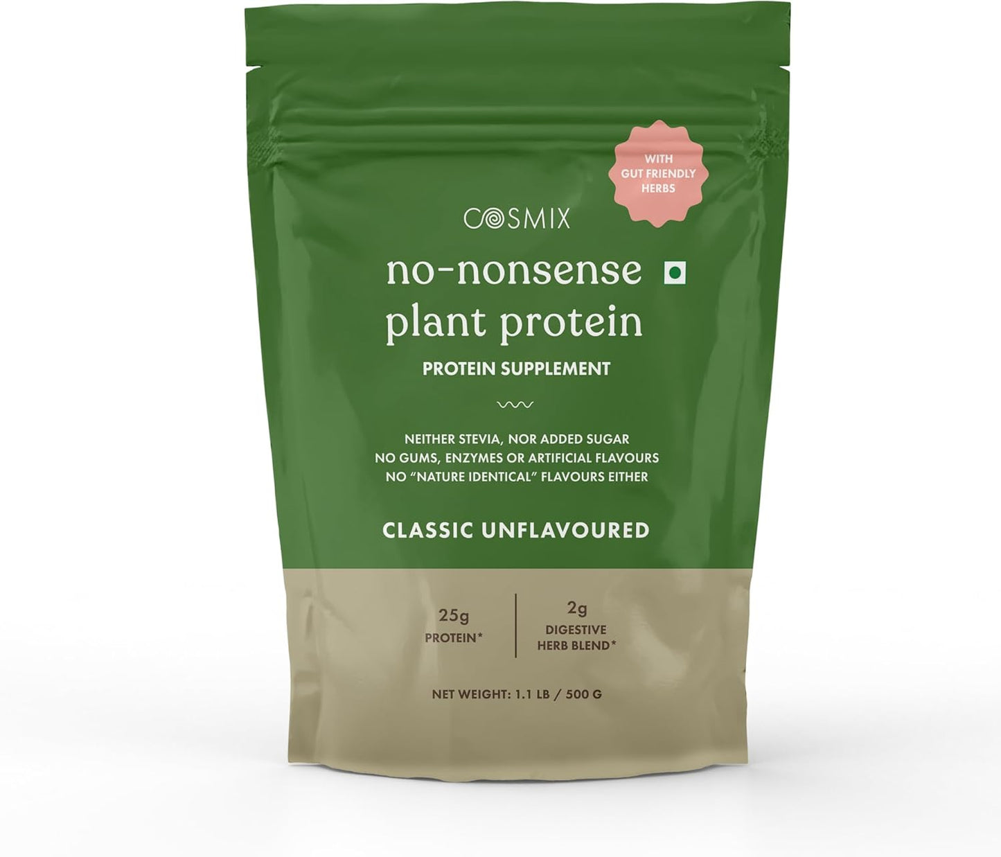 25g Organic Brown Rice & Pea Isolate Plant Protein - Vegan, Gluten/Dairy Free, Sugar Free - 1.1lb (13 Servings)