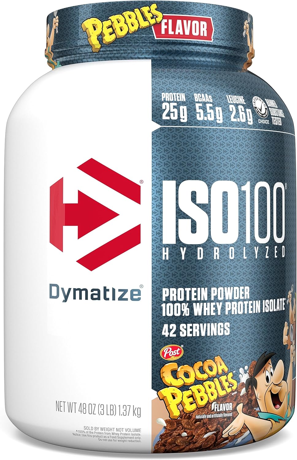 25g Protein, 5.5g BCAAs, Dunkin' Glazed Donut Flavor ISO100 Whey Isolate Powder
