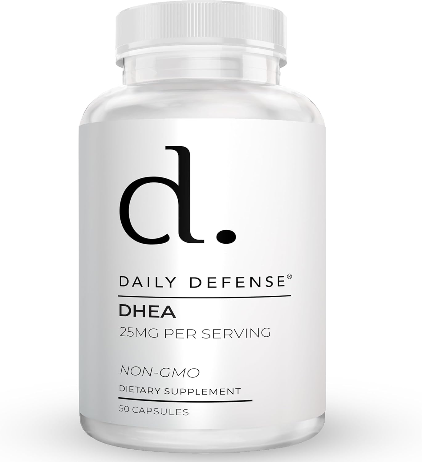 25mg DHEA Supplement for Energy & Mood - Pure Daily Defense for Men & Women - 50 Capsules of Vitality Boosting Vitamins