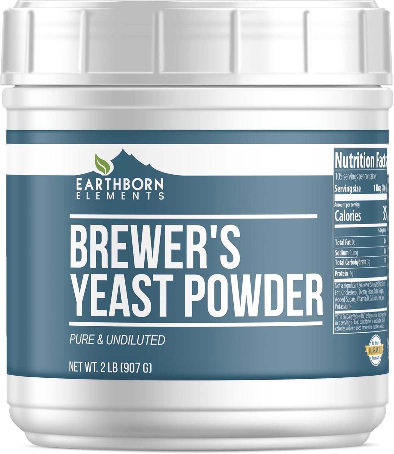 2lb Earthborn Elements Brewer's Yeast Powder, Pure & Inactive - Natural Protein & Vitamin Supplement for Pets & Humans