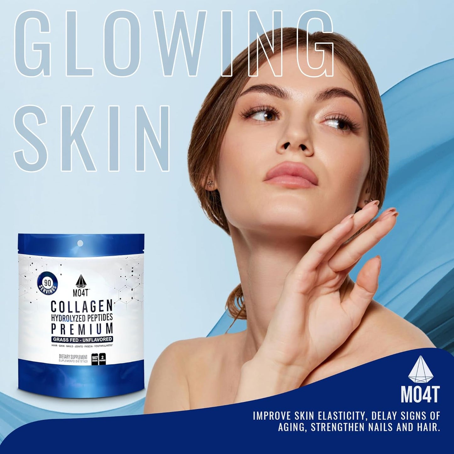 2lb Grass-Fed Collagen Peptides Powder - Hydrolyzed, Unflavored - Colageno Hidrolizado - MOMOF4TRANSFORM