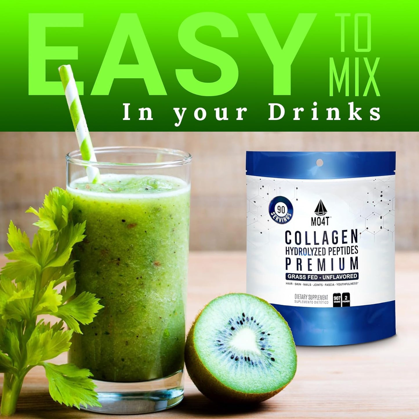 2lb Grass-Fed Collagen Peptides Powder - Hydrolyzed, Unflavored - Colageno Hidrolizado - MOMOF4TRANSFORM