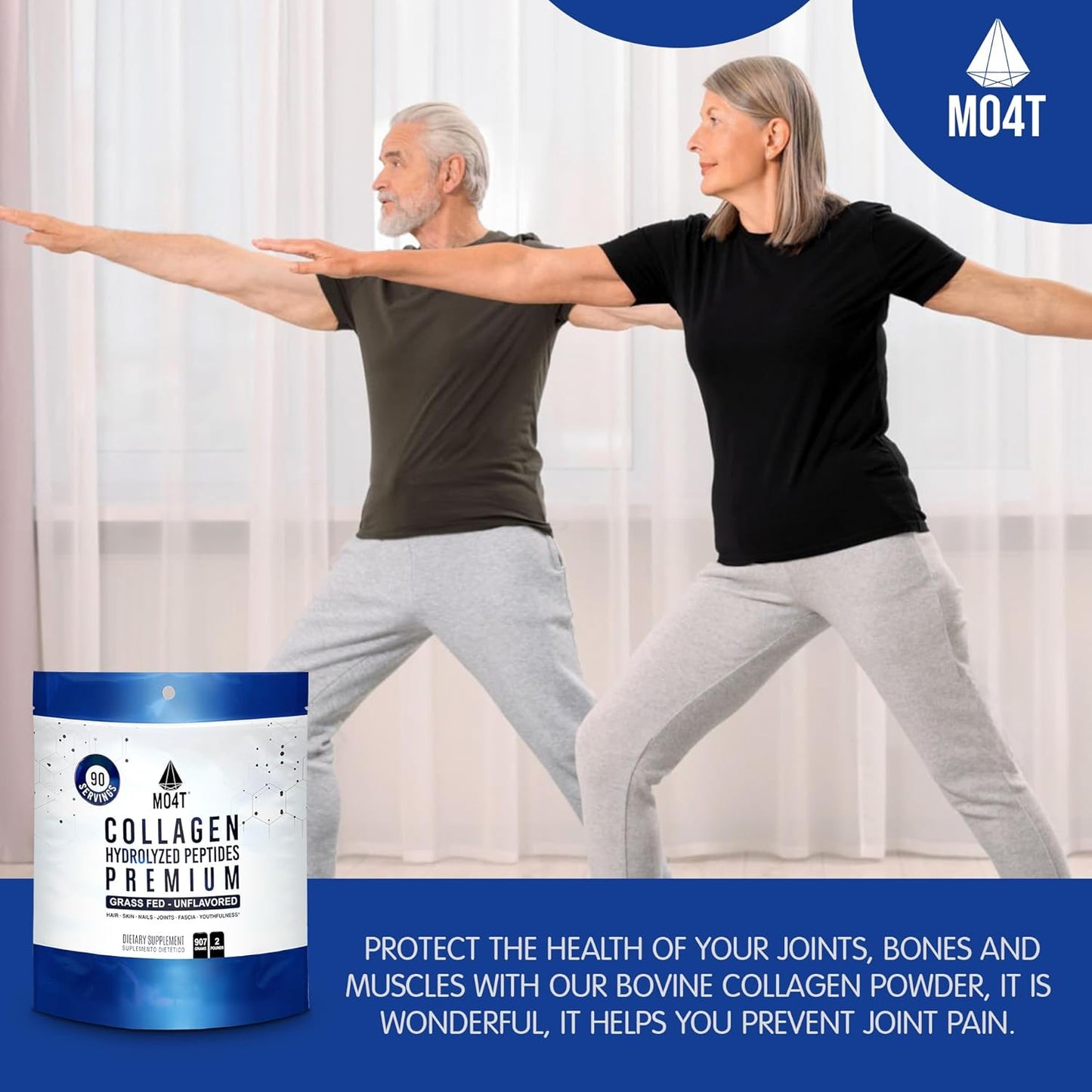 2lb Grass-Fed Collagen Peptides Powder - Hydrolyzed, Unflavored - Colageno Hidrolizado - MOMOF4TRANSFORM