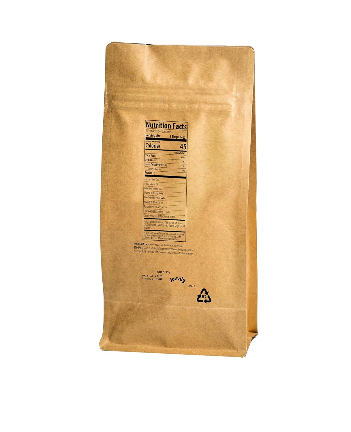 2lb Jovvily Nutritional Yeast Flakes for Popcorn, Soups, and Pastas - Premium Quality Dietary Supplement