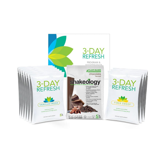 3-Day Refresh Complete Kit with Shakeology, Vanilla Fresh Protein Shake, and Fiber Sweep - Clean Eating Program for  Slimming Formula  and Increased Energy