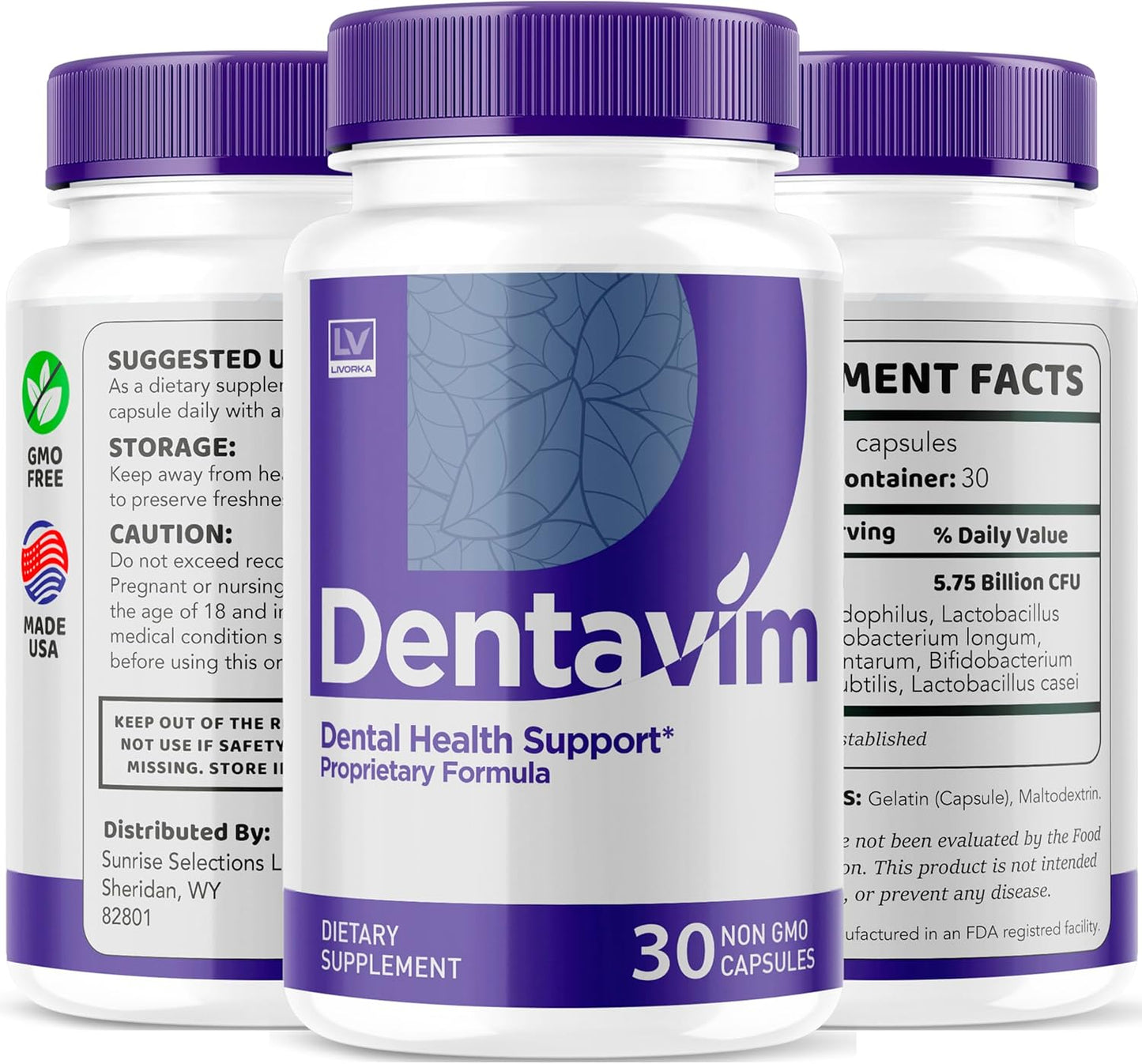3 Pack Dentavim Oral Protection Vitamins - 90 Capsules for 3 Months - All Natural Formula - Reviews included