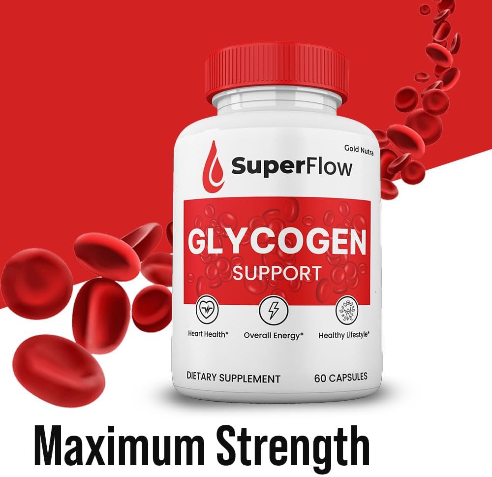 3-Pack Gold Nutra SuperFlow Blood Support Capsules - Natural Glycogen Pills for Improved Blood Flow - 3-Month Supply