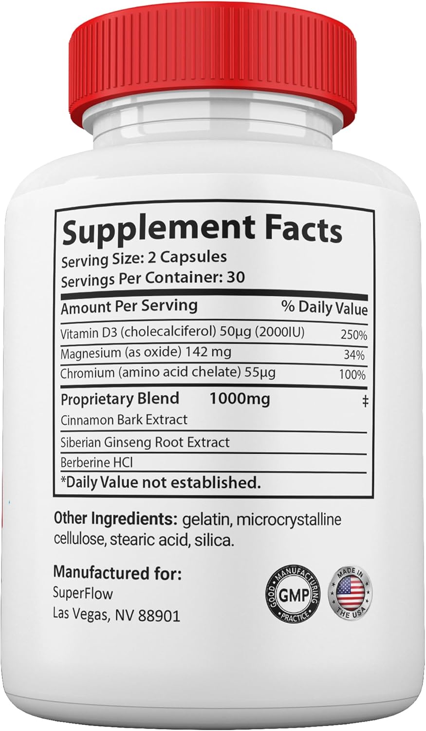 3-Pack Gold Nutra SuperFlow Blood Support Capsules - Natural Glycogen Pills for Improved Blood Flow - 3-Month Supply