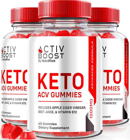 3-Pack NutraRize Activ Boost Keto ACV Gummies - Advanced  Slimming Formula  Supplement with Maximum Strength - 180 Gomitas Reviews