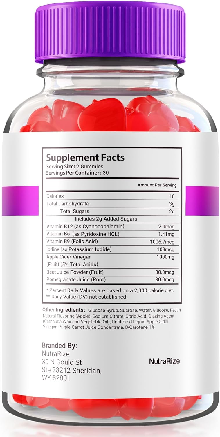 3 Pack NutraRize Fast Ripped Keto+ACV Gummies - Advanced Formula with 1000MG Vitamins, Maximum Strength Supplement for Slimming Formula - 180 Gummies