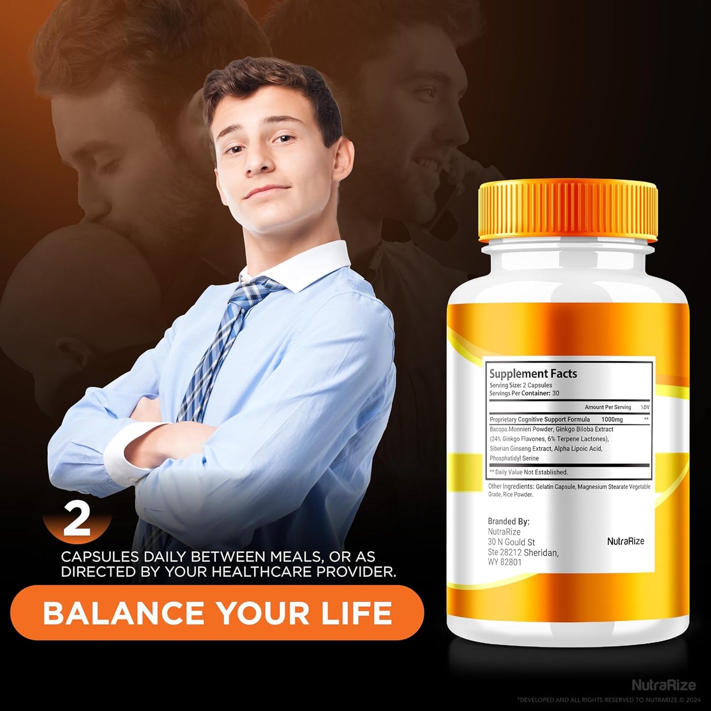 3 Pack NutraRize NervoCure Capsules - All Natural Cognitive Health Supplement - Maximum Strength Brain-Boosting Pills for Holistic Wellness - 180 Capsules
