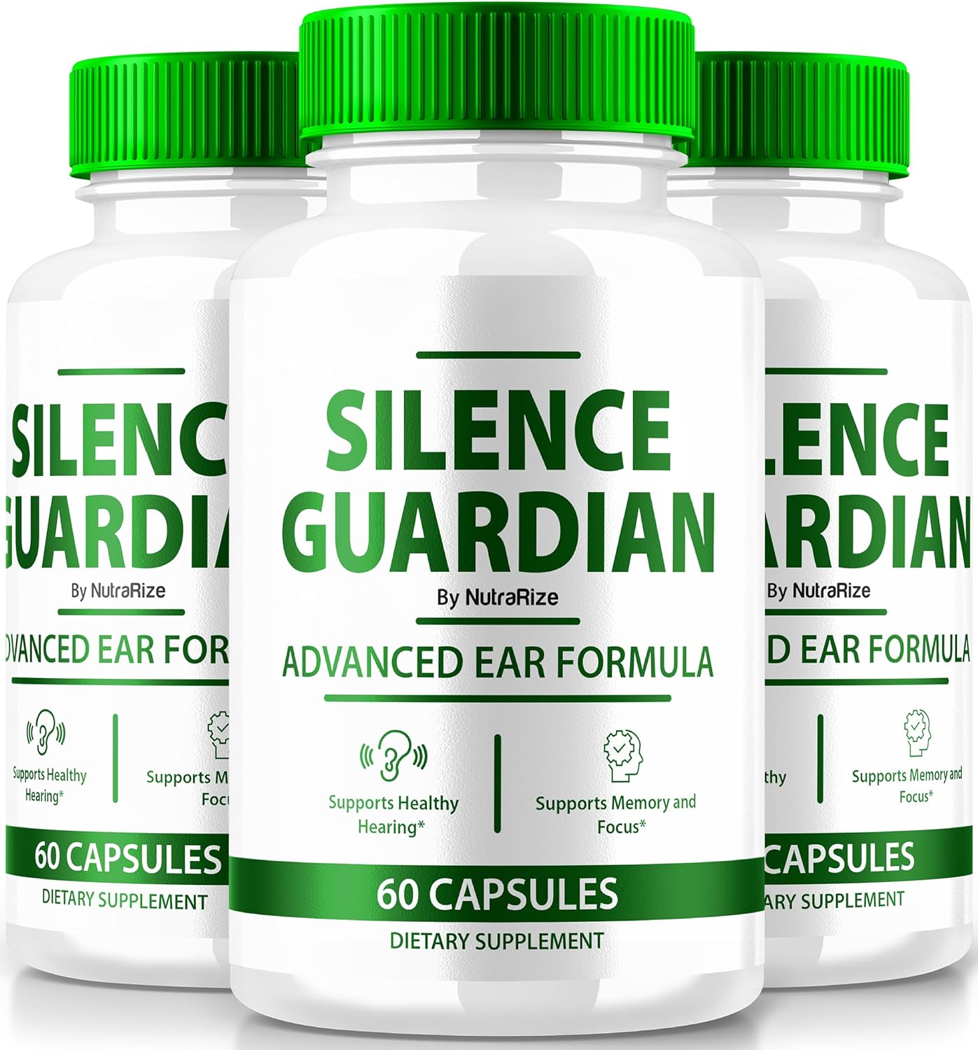 3 Pack NutraRize Silence Guardian Advanced Ear Formula - 360 Hearing Support, All Natural Ingredients, 180 Capsules