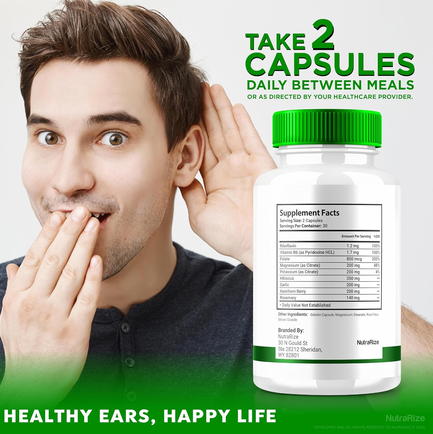 3 Pack NutraRize Silence Guardian Advanced Ear Formula - 360 Hearing Support, All Natural Ingredients, 180 Capsules