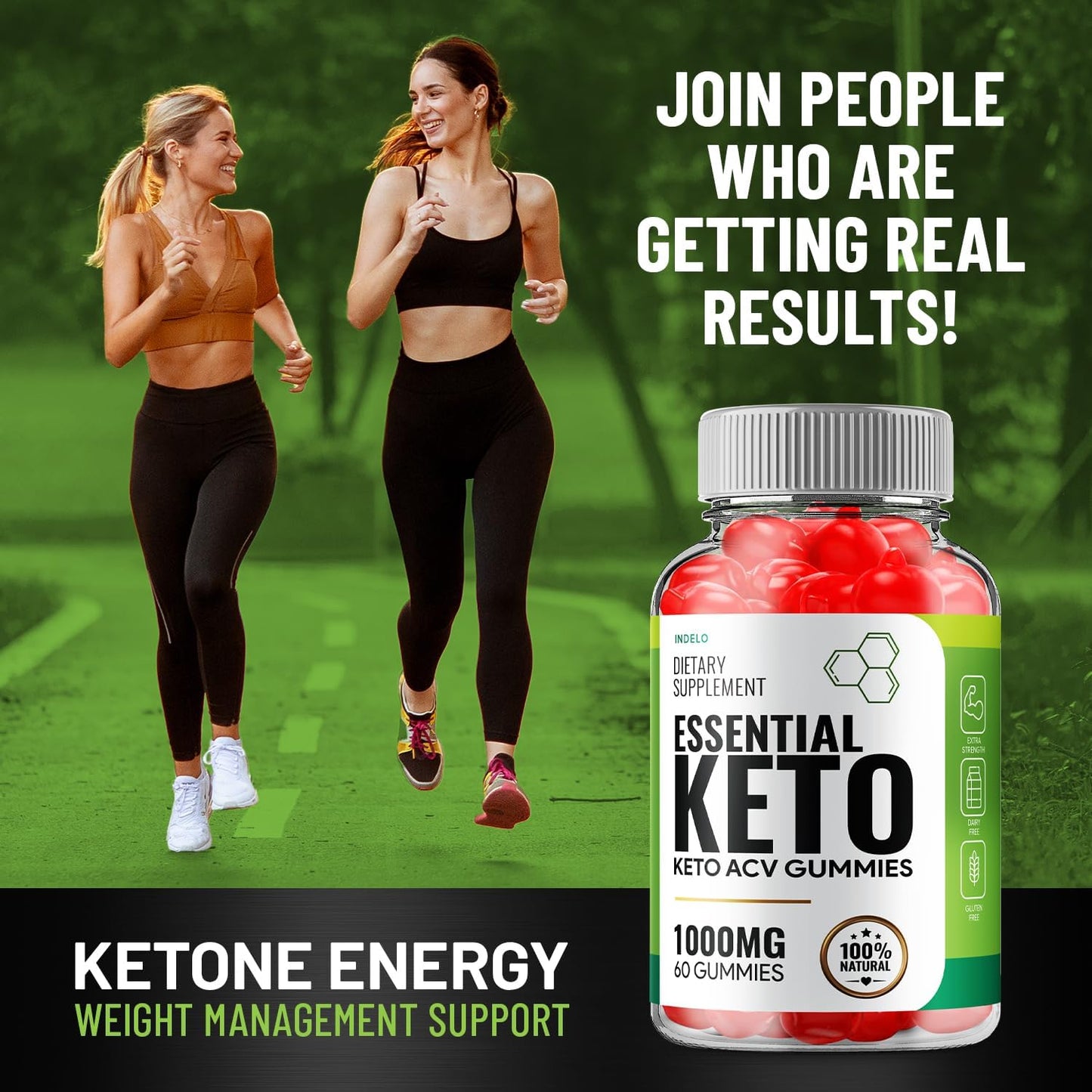 3 Pack of Indelo Essential Keto ACV Gummies - Advanced Formula for Weight Management with Apple Cider Vinegar, B12, B6 - 180 Gummies