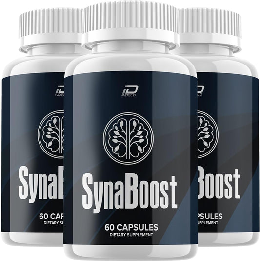 3 Pack of Indelo SynaBoost Brain Supplement Capsules - All-Natural Formula for Memory and Focus Support with Maximum Strength - 180 Capsules