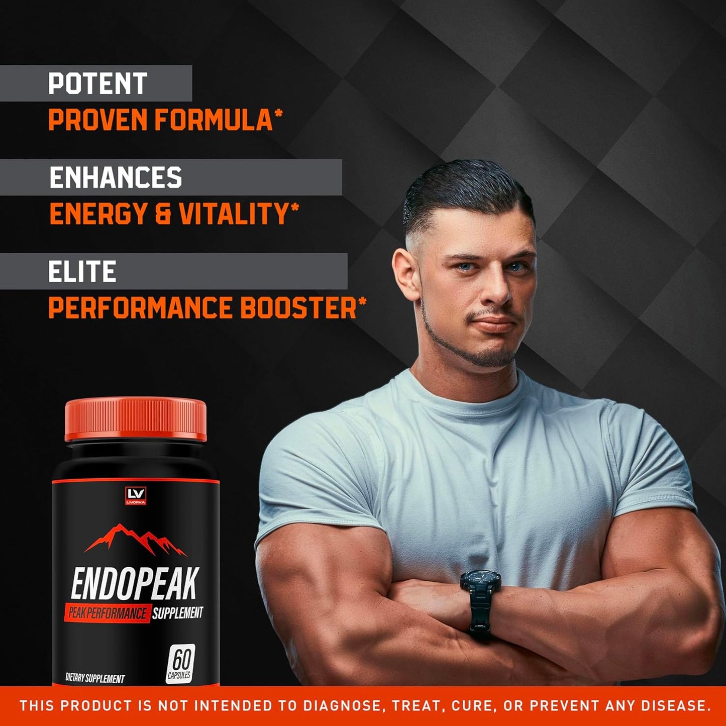 3 Pack of LIVORKA Endopeak Male Performance Supplement - 180 Capsules for 3 Months, Endopeak Pills for Men with Positive Reviews