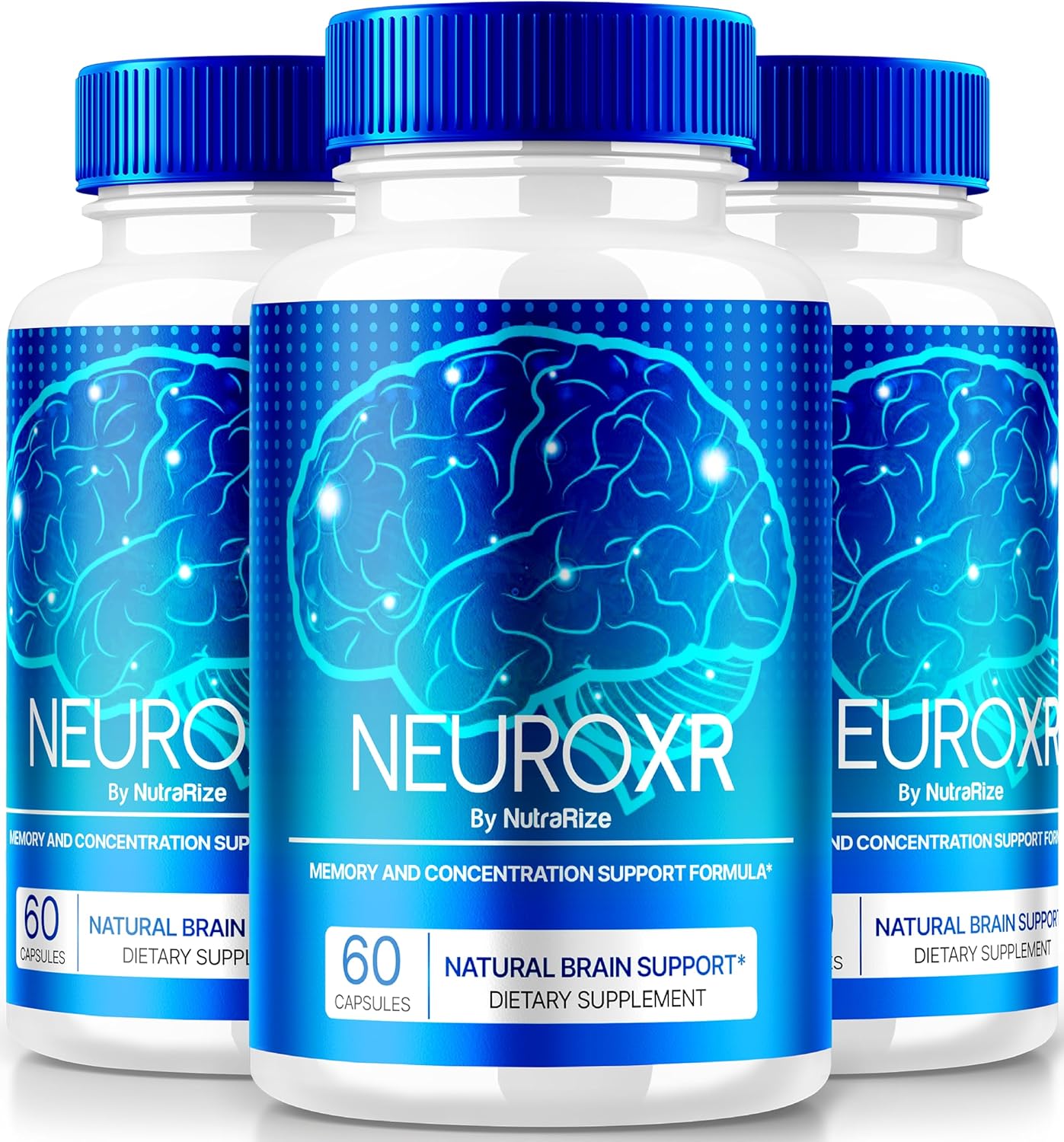 3 Pack of NutraRize NeuroXR Capsules - Premium Cognitive Health Supplement with All Natural Formula for Memory and Focus - 180 Capsules