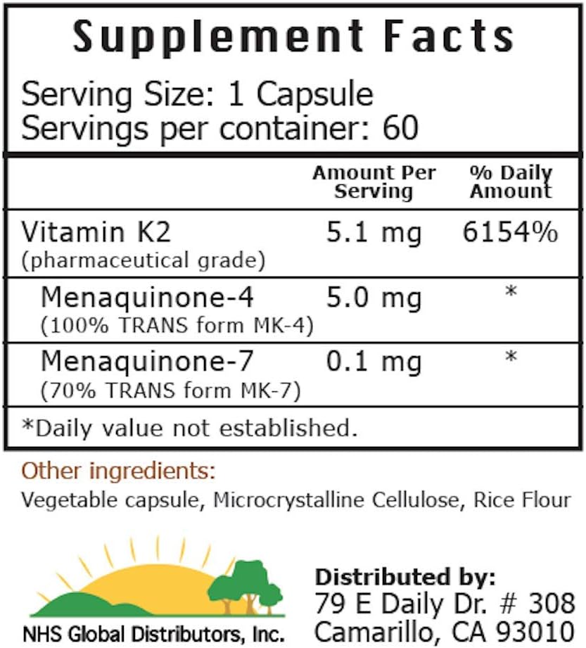 3 Pack of Vitamin K2 (MK4 and MK7) Supplements for Bone and Heart Health - 180 Capsules
