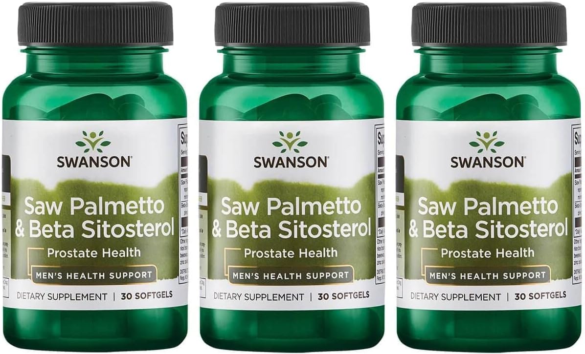 3-Pack Swanson Saw Palmetto and Beta Sitosterol Softgels for Prostate Health